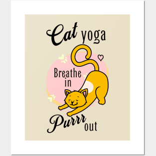 Cat Yoga Design Posters and Art